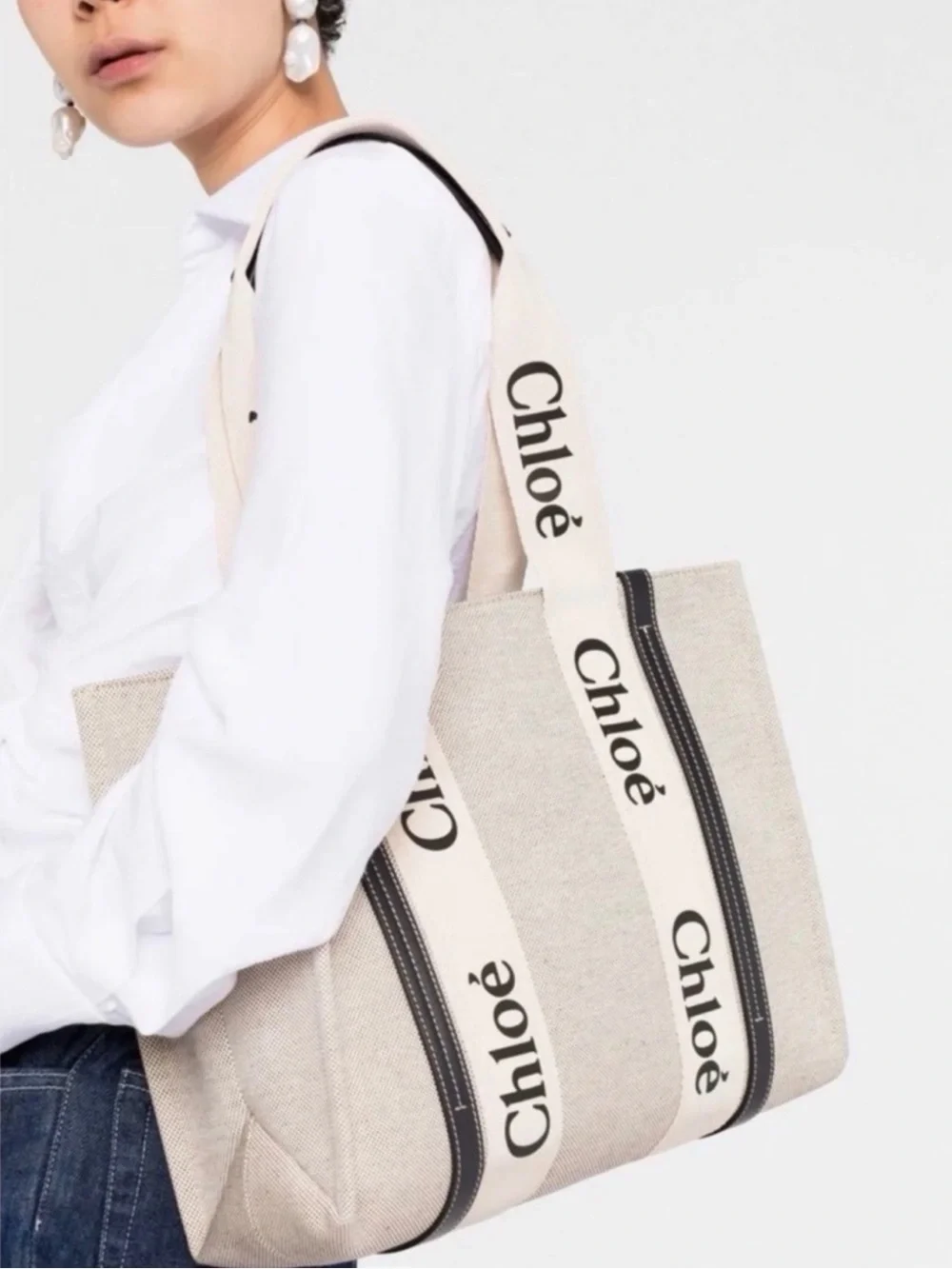Chloé Beige Canvas Tote Medium $1,295